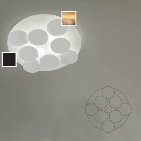 Braga - Nuvola LED Wand/Deckenleuchte 2092/PL60 Schwarz / Blattgold