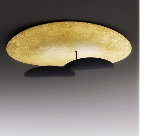 Icone LED Wand/Deckenleuchte  Masai 90 oval 2700K Blattgold/Schwarz Sonderedition