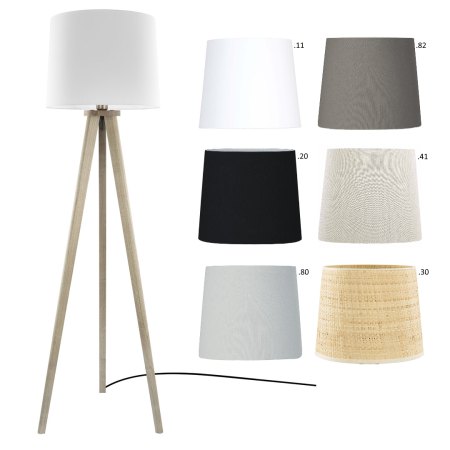 Herzblut Elli floor lamp - solid wood, White knotty oak, oiled 160 cm 14858