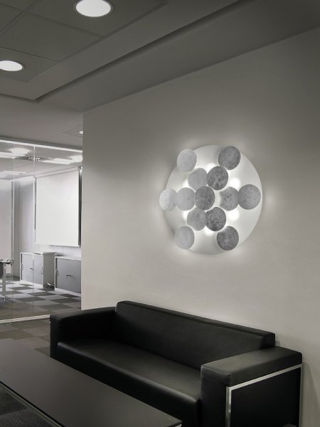 LED ceiling / wall light Nuvola 2092 / PL70 sheet silver Braga